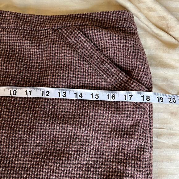 Banana Republic womens wool blend brown houndstooth mini skirt office siren corp - Picture 7 of 11